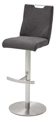 Robas Lund Barhocker Anthrazit Stoffbezug drehbar 360°, Barstuhl höhenverstellbar, Giulia C