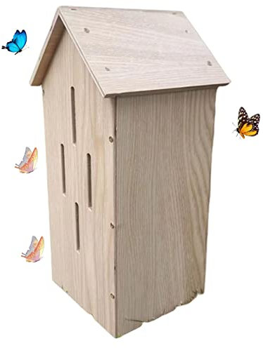 Schmetterlingslebensraum,Schmetterlingsstation aus Holz für den Außenbereich - Hotel für Schmetterlingsbienen und Marienkäfer, dekoratives Schmetterlingshaus, Unterschlupf, Hotel für den Jildouf