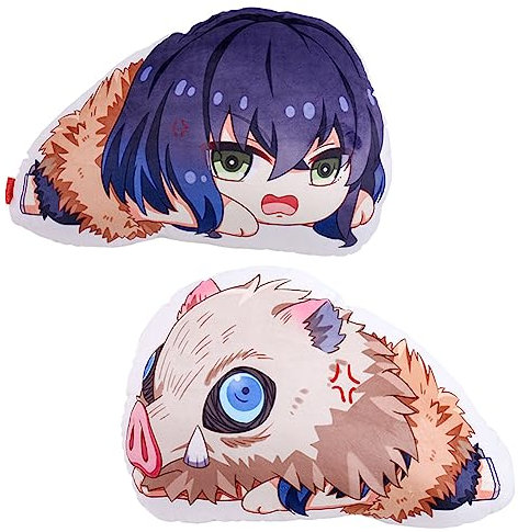Tongyundacheng Anime Kimetsu no Yaiba - Hashibira Inosuke Gefüllte Kissen Weiche Figur Schlafzimmer Sofa Wurfkissen Wohnzimmer Dekoratives Kissen 45CM