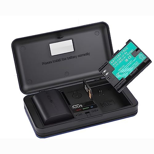 LP-E6/E6N/E6NH Battery Charger with card reader/built-in charging cable/discharge and other functions (excluding batterys) Compatible with Canon EOS 5D Mark 2/3/4, 5DS/R/6D Mark 2 and more