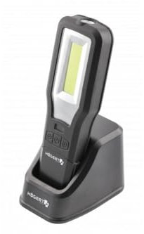 HÖGERT TECHNIK Werkstattlampe LED mit Ladestation – 10W COB LED, 550 lm, USB-Aufladung, IP54, 360° drehbar, Powerbank, magnetisch, 4 Modi, 3,5h Betriebszeit, für Werkstatt, Auto und Haushalt