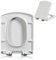 Rechteckiger WC-Sitze, toilettendeckel mit absenkautomatik, wc Sitz eckig, aus antibakterielle PP, Schnellverschluss, verstellbare Scharniere, weiß,03A