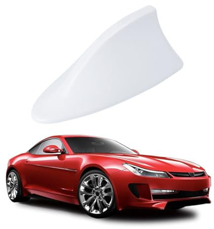 Voarge Universal Auto Auto Hai Dach Flosse Antenne Herz Pferd Antenne Auto Haifisch Klappe, Auto Dach Oben Auto Am/FM Radio (Weiß)