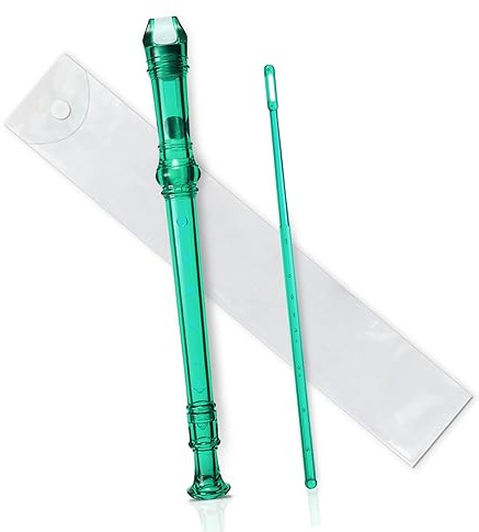 Flerfärgad 8-håls Lång Flöjtinstrument För Nybörjare Musikalisk Sopran-plastblockflöjt nybörjare sopran blockflöjt (Color : Green)