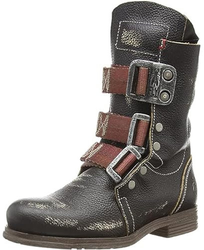 Stivali da Cowboy Western da Uomo Stivali da Combattimento da Moto Vintage Stivaletti con Fibbia con Borchie a Tubo Medio,Nero,44 EU