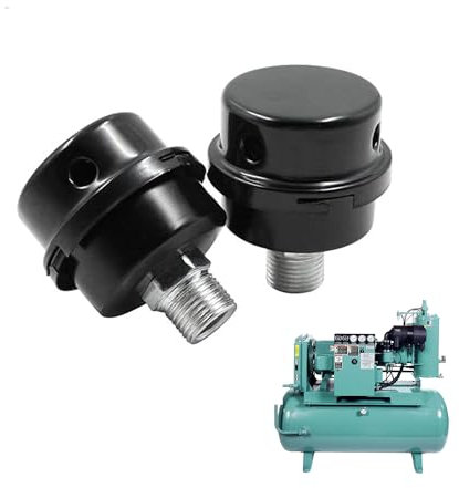 TUKEVA 2 Stück Kompressor Luftfilter 16 mm Kompressor Schalldämpfer Filter Metall Schalldämpfer Luftkompressor Geräuschreduzierung Für Kompressor Monoblock, Luftkompressor Filter Ersatz Luft (16)