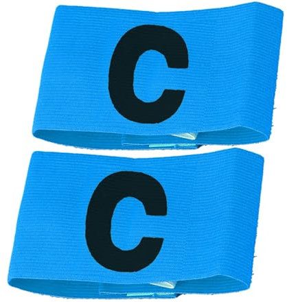 TROTH Kapitänsbinde – Erwachsene & Jugendliche Elastisches Sportarmband – Verstellbare Kapitänsarmbänder für Fußball, Fußball, Hockey, Rugby usw. (Blau, Junior (2er-Pack))