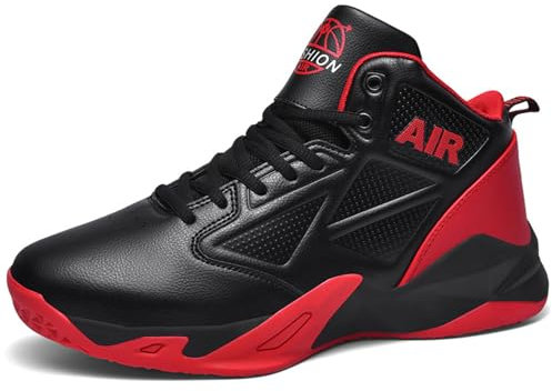 Uhclrr High Top Basketball Schuhe Herren Basketball Schuhe Mode Laufschuhe(46 EU, Red)