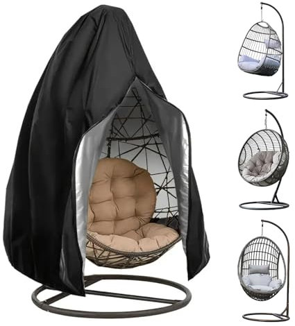 Sporgo Hängesessel Abdeckung Wasserdicht Schutzhülle: Swing Egg Chair Cover 210D Oxford Schutzhülle Hängesessel, Hängesessel Schutzhülle Dust Cover mit Reißverschluss und Kordelzug (115 x 190 cm) (1)