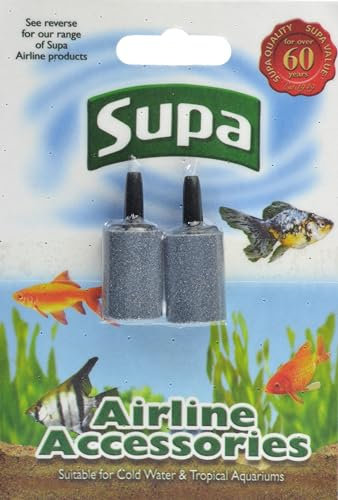 Supa Airline-Ausströmerstein, 2-teilig, Wird in Verbindung mit Einer Luftpumpe verwendet, um die Luft einfach über einen feinen Nebel von Blasen in das Aquarium zu verteilen und so das Aquarium mit