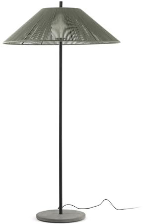 FARO BARCELONA 71569-12 Stehleuchte SAIGON OUT E27 15W IP44 Aluminium+Beton dunkelgrau, PL Grün H:195cm Ø105cm