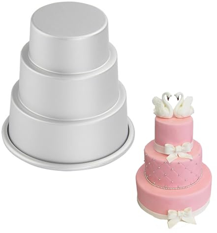 Kuchenformen zum Backen – Backformen aus Aluminiumlegierung, 3-stöckige Kuchenform, geschichtete Backutensilien für Hochzeit, Jahrestag, Weihnachtsfeier, Halloween