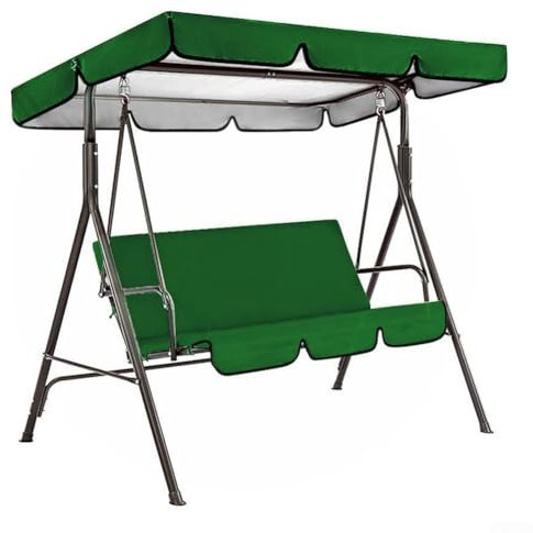 for HPLIVE Swing Chair Canopy Replacement, Waterproof Sunproof Garden 3 Seater Swing Seat Canopy Cover and Seats Covers(Green)