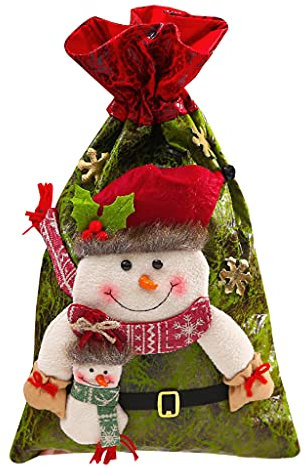 Tasche Party Kordelzug Handtasche 3D Weihnachtsmann Schneemann Rentier Ornamente Bestickt Spielzeug Beutel Weihnachten Kordelzug Handtasche