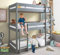 Blisswood Bunk Bed, 3ft Wooden Bunk Beds With Ladder Triple Sleeper Kids Bunk Bed, Solid Pine Wood Single Bed frame For Kids Children Home (Grey, L197 x W96 x H198 cm)