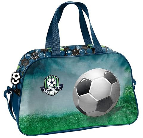 PASO Sporttasche für Schwimmbad und Schule mit Football Motiv für Jungen - Schwimmtasche mit verstellbarem Gurt und Zwei Griffen - Reisetasche für Kinder - Kindersporttasche - Trainingstasche