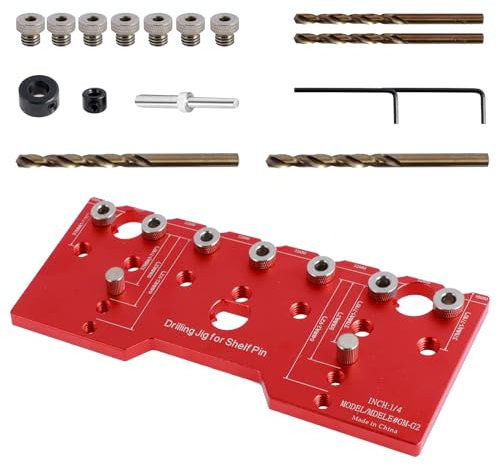 Foppla Regalstift-Vorrichtung, 5 mm, Aluminiumlegierung, Bohrführung, präzise Schrankmontage, Schablone, Vorlage, 32 mm Abstand, Holzbearbeitung, gerades Loch, Bohrvorrichtung, Hardware für