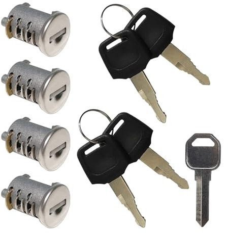 4 Stück Schlosskerne für Yakima SKS, Ein-Schlüssel-System Enthält 4 Schließzylinder, 4 Schlüssel und 1 Kontrollschlüssel