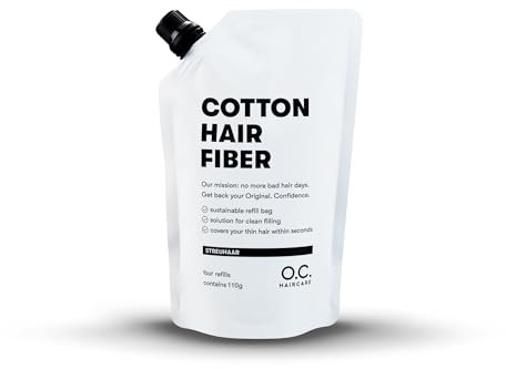 O.C. HAIRCARE Nachfüllbeutel Streuhaar zur Haarverdichtung - für Scheitel, kahle Stellen am Ober- und Hinterkopf - von führenden Salons empfohlen - 11 Farben - widerstandsfähige Streuhaare (Schwarz)