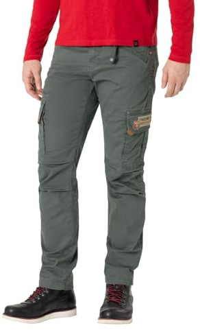 Timezone Herren Cargo Regular Roger TZ - Regular Fit - Grau Schwarz W29-W40, Größe:32W / 32L, Farbe:Iron Grey 8018