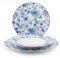 H&H, Servizio tavola 18 pezzi Blue Arbor set tavola completo, piatti con decori blu, piatti eleganti, stile inglese, lavabili in lavastoviglie
