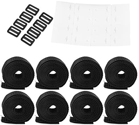 Solar Cover Straps, Pool Cover Clips with Cord Plates and Buckles 8 Sets Solar Cover Reel Strap, Swimming Pool Roller Strap, Solar Cover Reel Attachment Kit Solar Cover Reel for