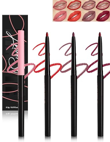 Lipliner Wasserfest-4pcs Lippenkonturenstifte Matt combo, Smooth Lip Pencil Konturieren Sie Ihre Lippen für natürliches Makeup, Lang Anhaltende Lipgloss Stift für Frauentag Muttertag lip mask up Set