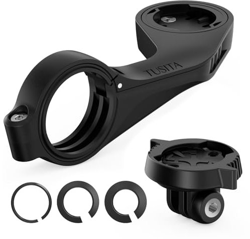 TUSITA Support Avant Affleurant Compatible avec Wahoo Elemnt GPS Ordinateur de Vélo, Quart de Tour à Bride de Friction Adaptateur de Montage Inclus