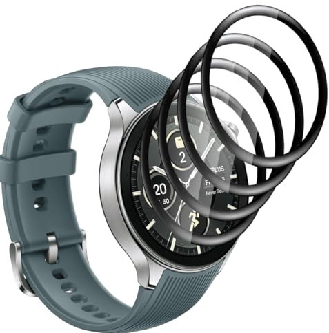 Yieehhow Schutzfolie für OnePlus Watch 2R Panzerglas [4 Stück], PMMA Komposit Schutzfolie, HD Transparent/Anti-Kratzer, 3D Curved Displayschutzfolie für OnePlus Watch 2R