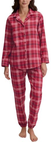 CALIDA Holiday Dreams Pyjama Damen | langer Schlafanzug aus weicher Flanell-Qualität, angenehm wärmend und komfortabel