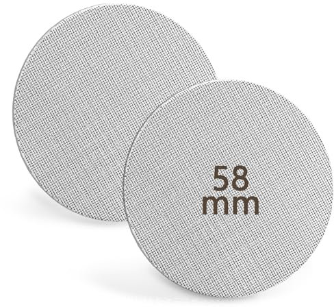 Coladores de disco para cafetera de 58 mm, 2 unidades, acero inoxidable, 150 μm, 1,7 mm