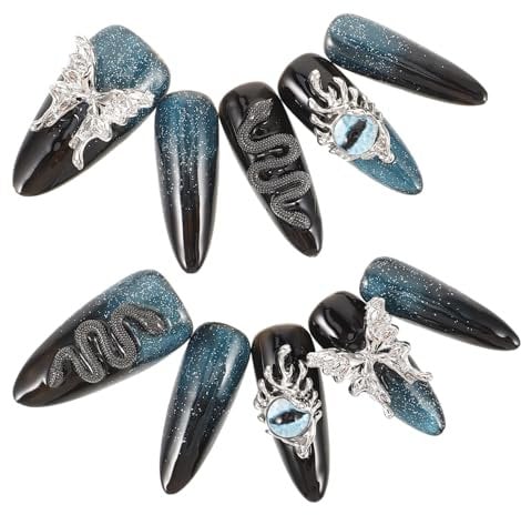 FRCOLOR 1 Set Devil Eye Gel Nail Polish Kit Manicure Press on Nails Long Evil Eye Press on Nails Nail Clippers Nail Stickers Kits Decorative Fake Nail s-on Nail Blue Plastic