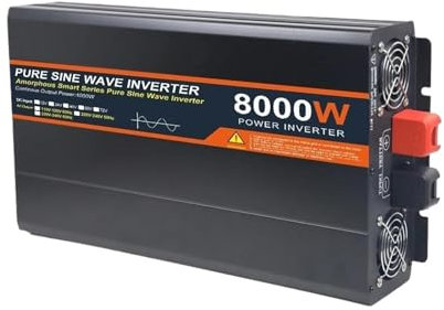 Onduleur Puissance À Onde Sinusoïdale 12000W 8000W 12V 24V DC À 220V AC Convertisseur Batterie Externe Portable Transformateur Solaire Convertisseur Tension Convertisseur(8000W 12V EU)