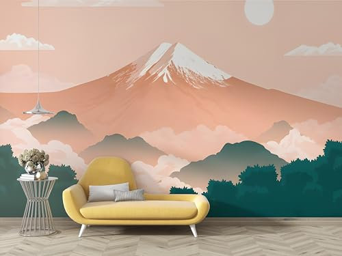 dyausi Mount Fuji Photo Wallpaper, Japanese Landscape Mural, Large Self-Adhesive Wallpaper, Decoration Poster Wall Stickers for Bedroom Living Room TV Wall Decor 350 * 256cm (W*H) B50