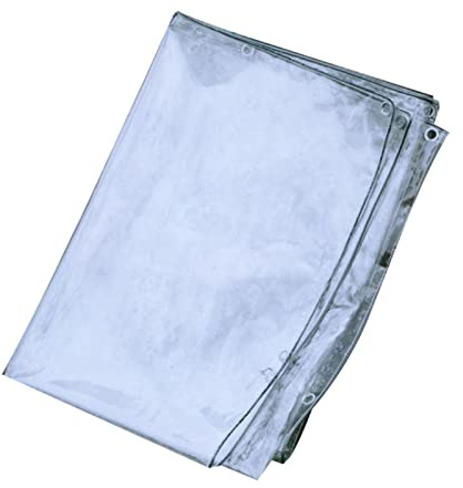 Bâche imperméable transparente robuste de 7 x 7 m avec œillets renforcés, idéale pour le camping en plein air, bâche de protection pour plantes et auvent transparent.