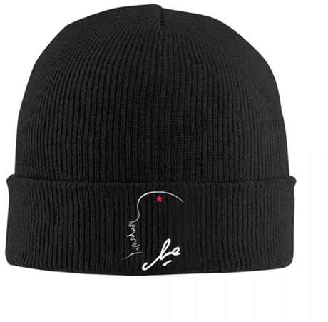 RYRFBFF Strickmütze Che Guevara Signature Herbst Winter Mütze Ski Kuba Kommunismus Revolution s Männer Frauen Gehörschutz und winddichtes Geschenk