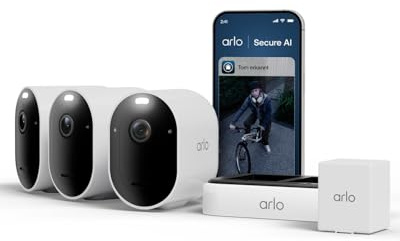 Arlo Pro 6 2K HDR Kamera Aussen, 3er-Set mit Zusatzakku & Dual-Ladestation | Kabellos, 2K HDR, Farb-Nachtsicht, inkl. Zusatzakku & Dual-Ladestation, Alexa-kompatibel, Arlo Secure Testzeitraum inklusive