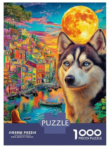 Husky Puzzles Für 1000 Teile, Jigsaw Puzzle Geschenke Für Teenager Und Kinder Lernspiel Spielzeug Geschenk 38x26cm/1000pcs