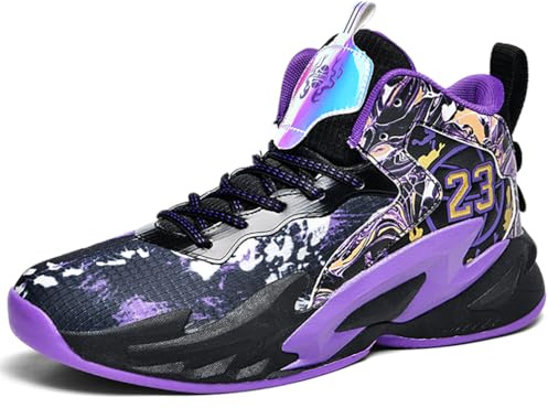 Meqoze Chaussure de Basketball Homme Montantes Baskets et Chaussures de Sport Mode Semelle Extérieure en Caoutchouc Antidérapantes Légères Respirantes Sport Sneaker Unisexes