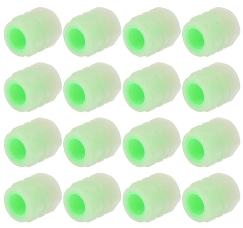 MAGICLULU 16 Stück Fluoreszierende Ventilkappen für Autoreifen aus Gummi Universelle Passform Verlängert die Lebensdauer der Reifen Geeignet für SUV und Motorräder
