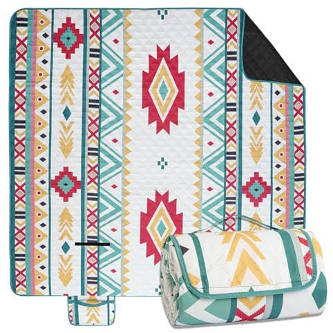 Onvavient Picknickdecke 200x200 cm - Stranddecke XXL, wasserdicht & isoliert Campingdecke, atmungsaktiv und weich, Picknickmatte & Strandmatte für Camping, Strand & Picknick