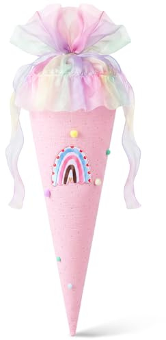 iZoeL Einschulung Schultüte Mädchen Große Zuckertüte Schulkind Geschenk | große Schultüte Rosa, Schultüte Füllung Mädchen, Geschenktüte Zuckertüte Schultüten für Schüler Studenten