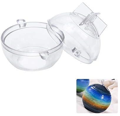 WANDIC Kerzen-Formen, 1 Stück Kunststoffkugel, runde Kugelkerzen-Formen, Kerzen DIY Form, für Kirche, Weihnachten, als Kerzenlicht, zum Abendessen, Valentinstag, als Heimdekoration Ball