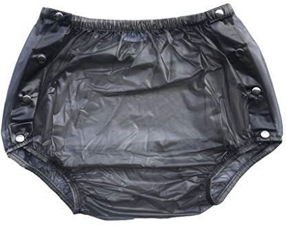 Haian Inkontinenzhose für Erwachsene, Kunststoff, mit Druckknöpfen, Größe XL, Schwarz