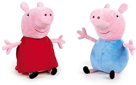 Play by Play Peppa Wutz – Plüsch-Pack Peppa Wutz und George – super weiche Qualität (Peppa und George 27 cm)
