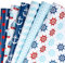 RUSPEPA Geschenkpapierblatt - Nautical Anchors Blue Design Für Geburtstag, Urlaub, Hochzeit, Babyparty - 1 Rolle Enthält 6 Blatt - 44,5 X 76 cm Pro Blatt