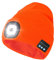 WEITOO Unisex Bluetooth Beanie Hat Light, Upgraded Musical Knitted Cap with Headphone and Built-in Stereo Speakers & Mic, Gifts for Men Women Dad Orange