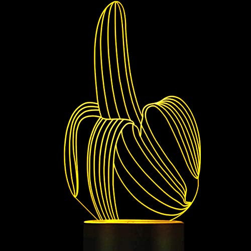 Jinson well 3D Banane Lampe optische Illusion Nachtlicht, 7 Farbwechsel Touch Switch Tisch Schreibtisch Dekoration Lampen perfekte mit Acryl Flat ABS Base USB Spielzeug