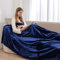 ml MassAri Limited Fleece Blanket Sofa Bed Throw 200x240 Navy King Size Luxurious Cosy Winter Warm Faux Fur Reversible (Navy Blue, King)