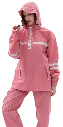 GNCCI Wasserdichter Anzug Für Herren/Damen, Atmungsaktiv Reflektierende Regenkleidung Mit Kapuze Outdoor-Klettern Motorrad Regenmantel ( Color : E , Size : XX-Large )